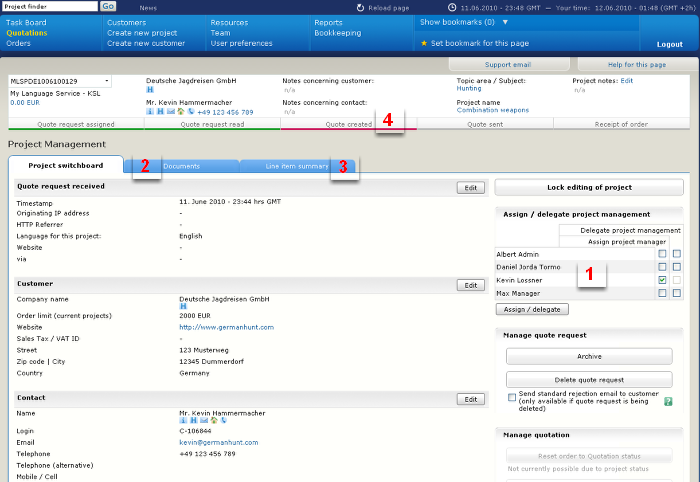 Project switchboard view